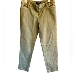 Size 0, White House Black Market, olive pants, 97% cotton, 2%spandex